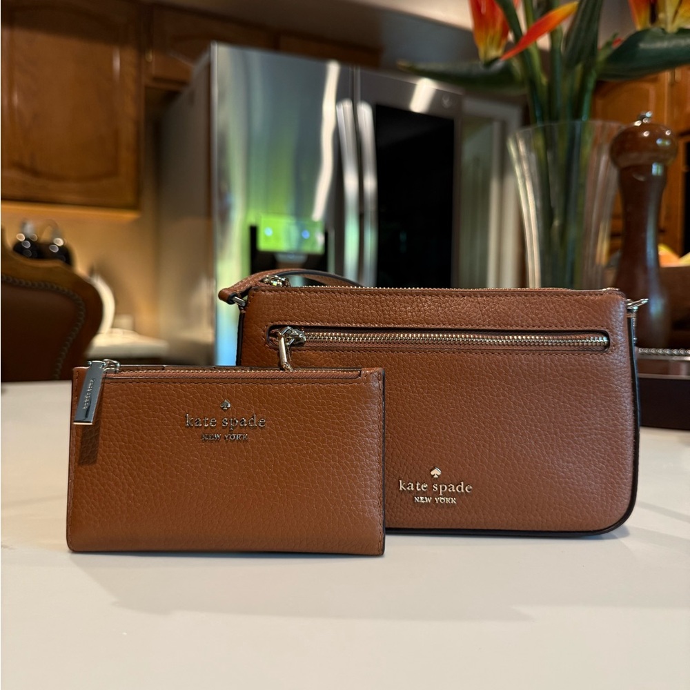 kate spade Brown Leather Bag Set